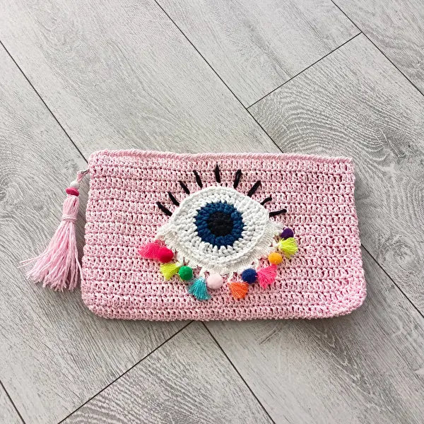 Crochet Eye Patterned Handbag - Joy Gift London