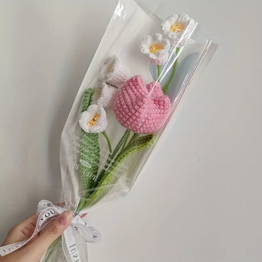 Handmade Crocheted Lily Of The Valley Tulip Bouquet