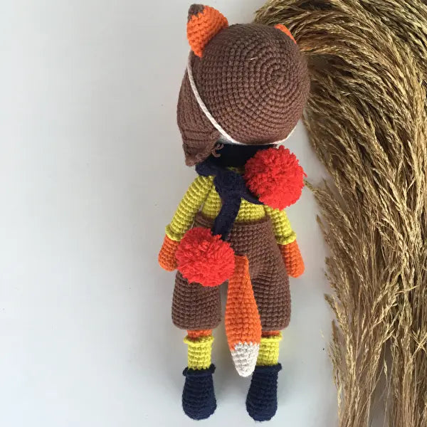 Crochet Pilot Fox Boy Toy - Joy Gift London