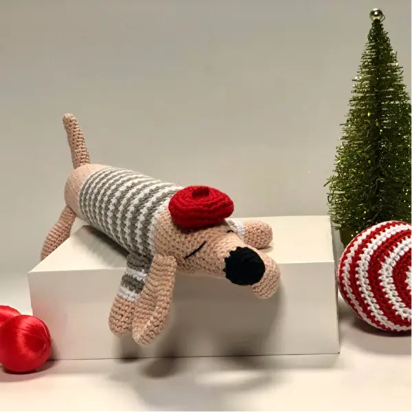 Crochet Cute Wiener dog, Sausage dog - Joy Gift London