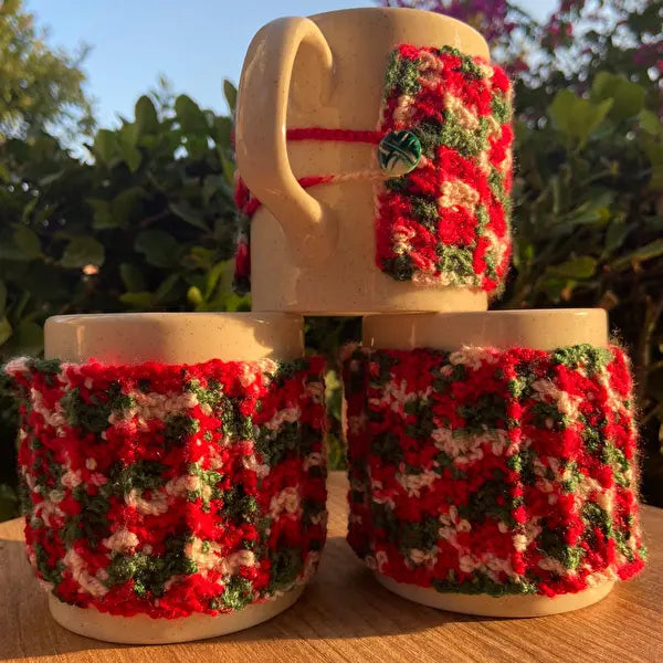 Crochet Cup Covers Christmas Decoration - Joy Gift London