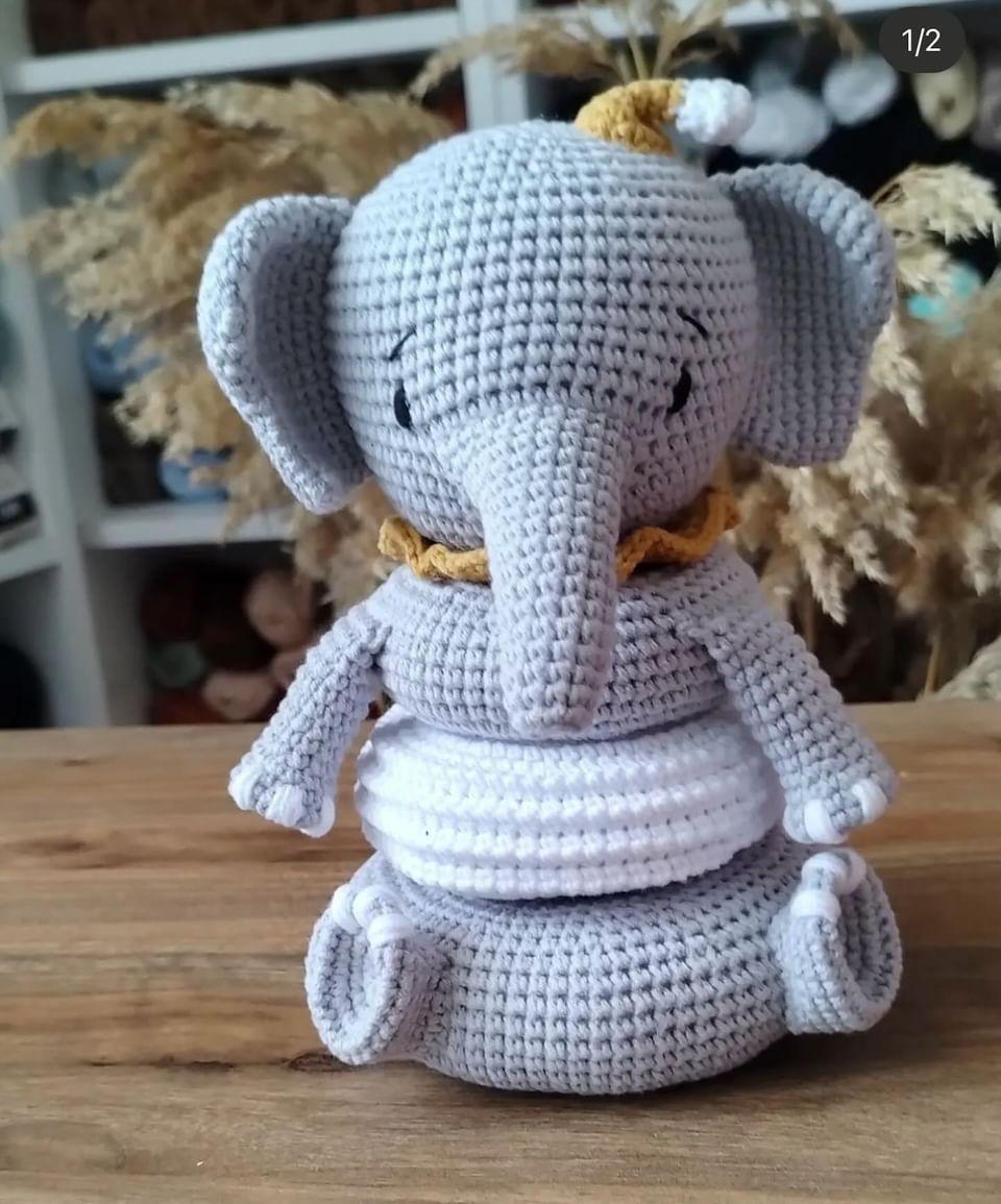 Crochet Cute Elephant Stacking Toy