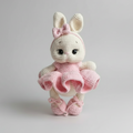 Handmade Crochet Ballerina Bunny Toy in Pink Dress Joy Gift London
