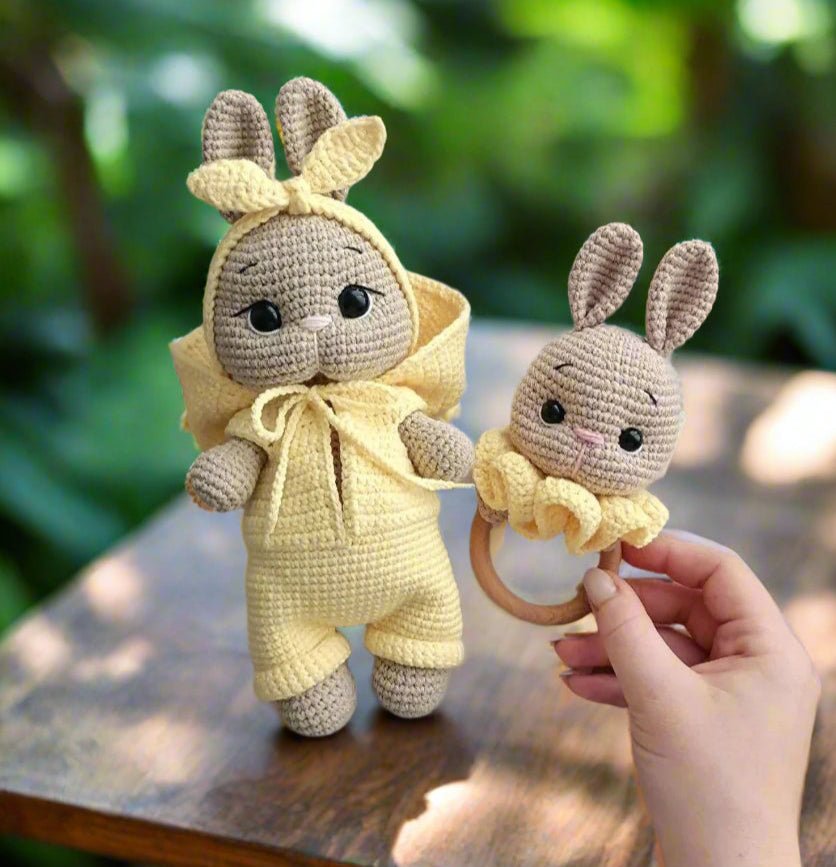 Handmade Crochet Reindeer Toy Gift Set (2pc)