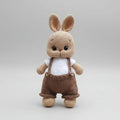Handmade Crochet Cute Bunny in Brown Jumpsuit and White Jumper Toy  Joy Gift London