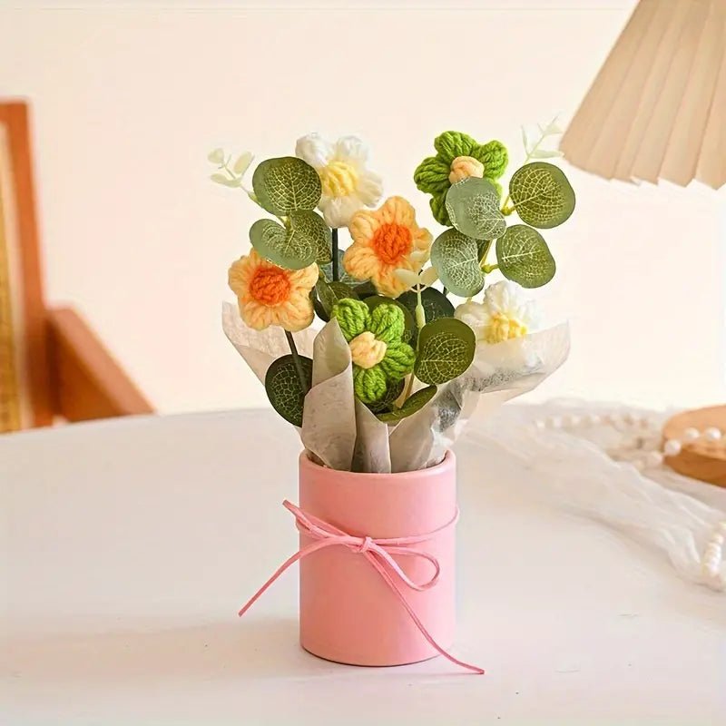 Handmade Crochet Flower Bouquet Gift Box - Joy Gift London