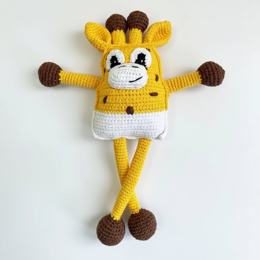 Handmade Crochet Frog , Bunny & Giraffe Baby Stretchable Hanging Toys - Joy Gift London