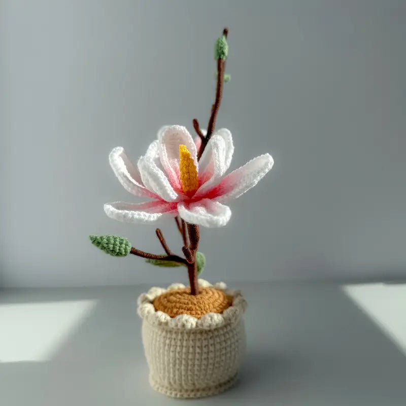 Handmade Crochet Magnolia Potted Plant - Joy Gift London