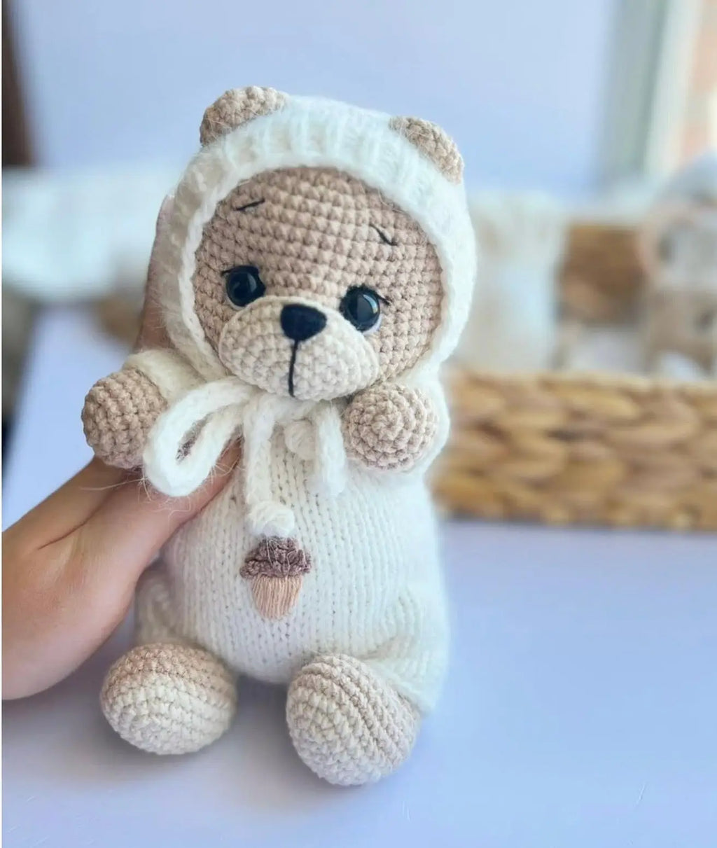 Handmade Crochet Teddy Bear Toy Gift Set (5pc) - Joy Gift London