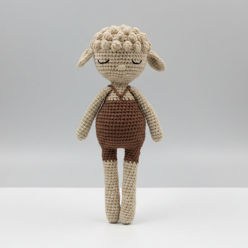 Handmade Crochet Sleeping Cute Sheep Toy Joy Gift London