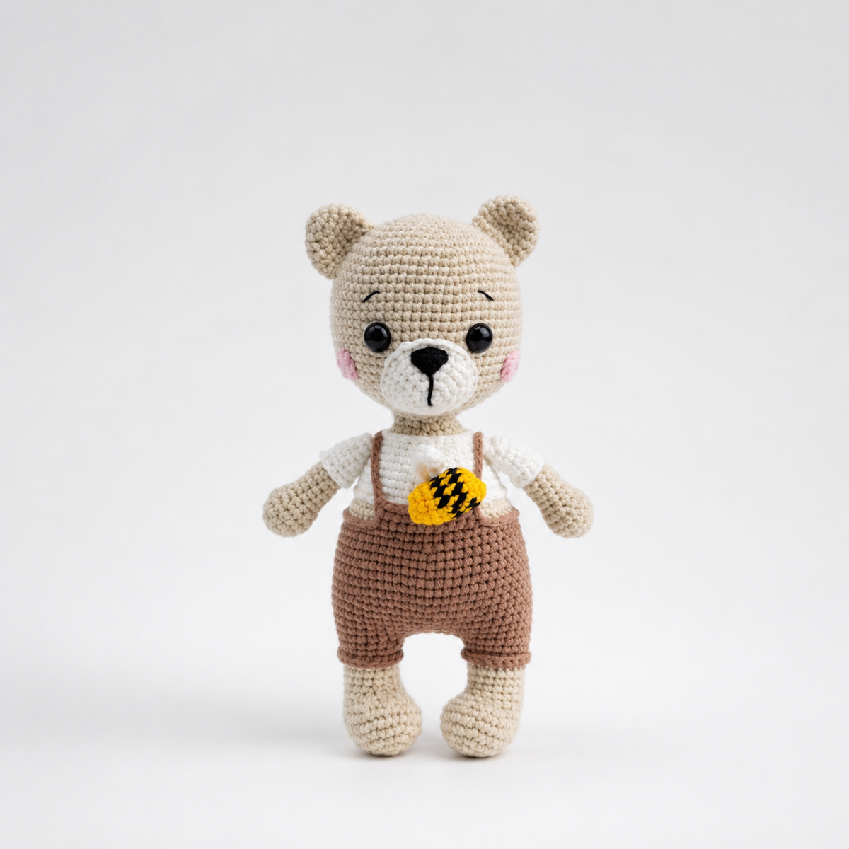 Handmade Crochet Teddy Bear Bag Charm, Keychain Joy Gift London