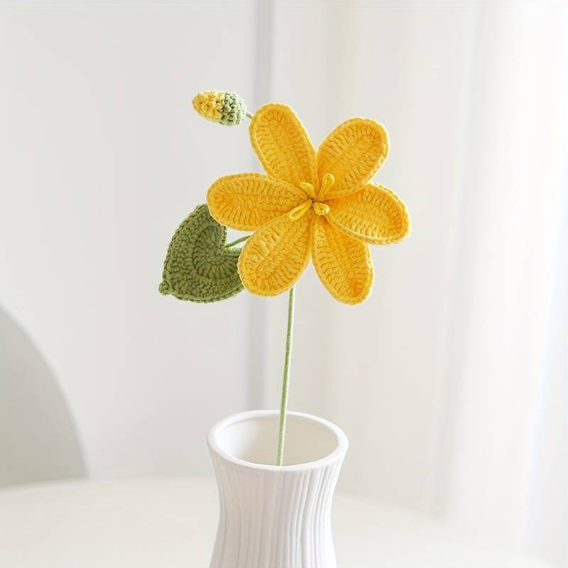 Handmade Crocheted Blooming Lily Bouquet - Joy Gift London