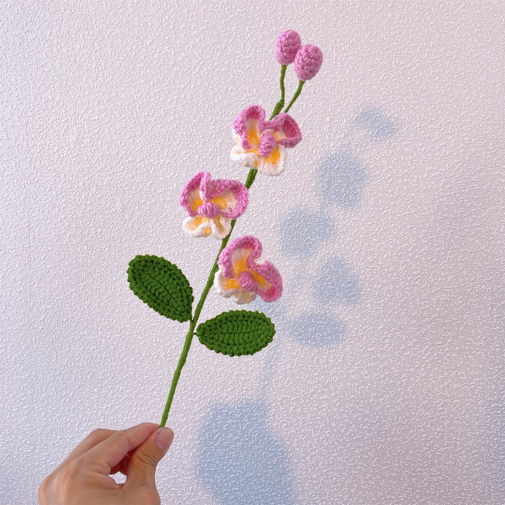 Handmade Crocheted Double - Headed and Three - Headed Phalaenopsis - Joy Gift London
