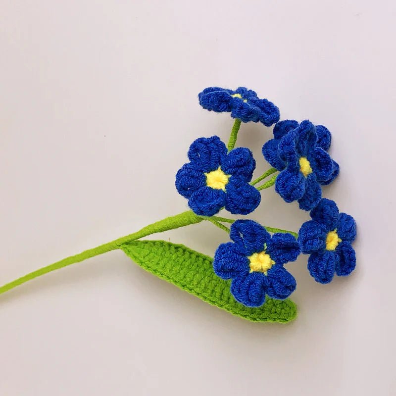 Handmade Crocheted Forget - me - not Flowers - Joy Gift London