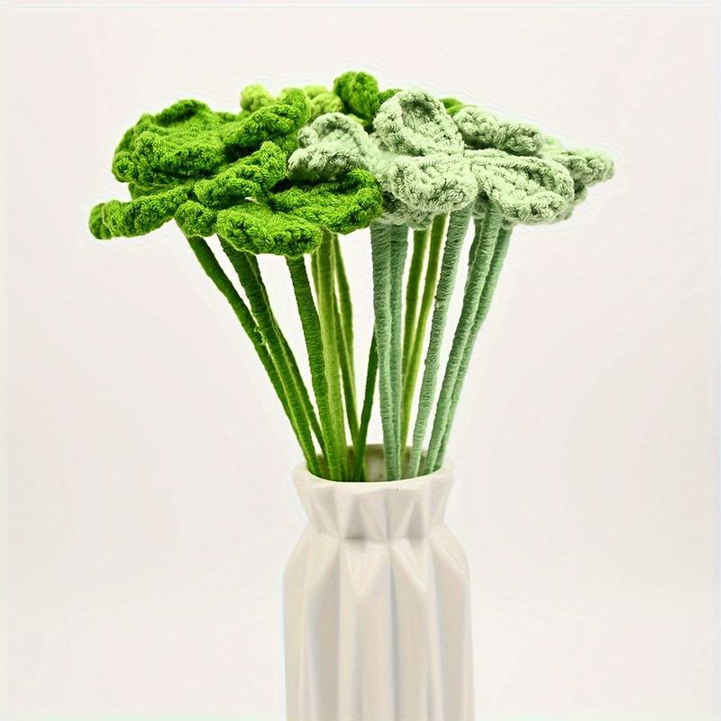 Handmade Crocheted Four - Leaved Clover Bouquet - Joy Gift London