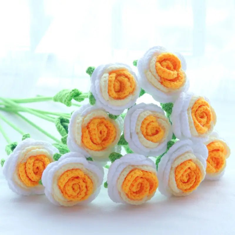 Handmade Crocheted Rose Bouquet🌹💐 10pc - Joy Gift London