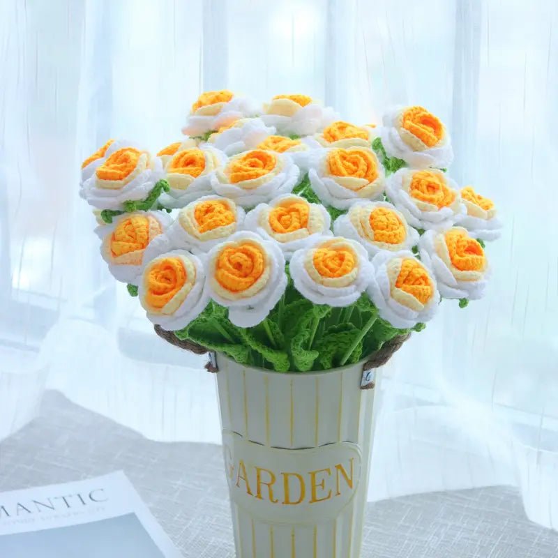 Handmade Crocheted Rose Bouquet🌹💐 10pc - Joy Gift London