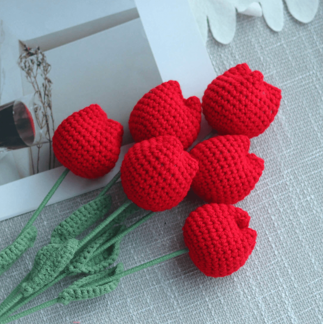Handmade Crocheted Tulip Bouquet💐 - Joy Gift London