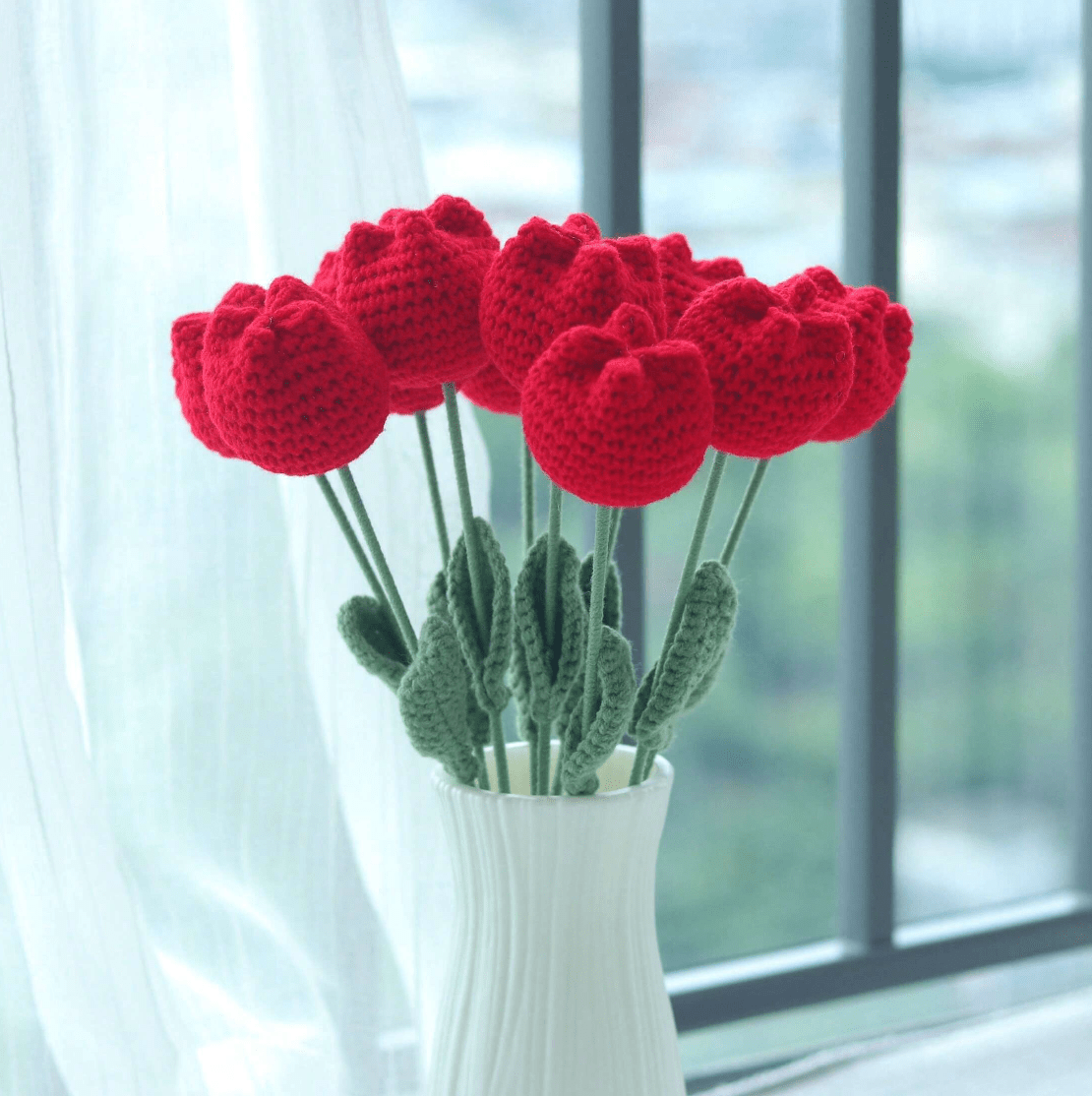 Handmade Crocheted Tulip Bouquet💐 - Joy Gift London