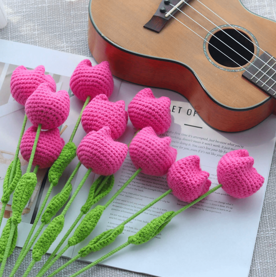 Handmade Crocheted Tulip Bouquet💐 - Joy Gift London