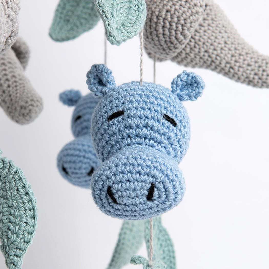 Crochet Hippo & Elephant Baby Mobile