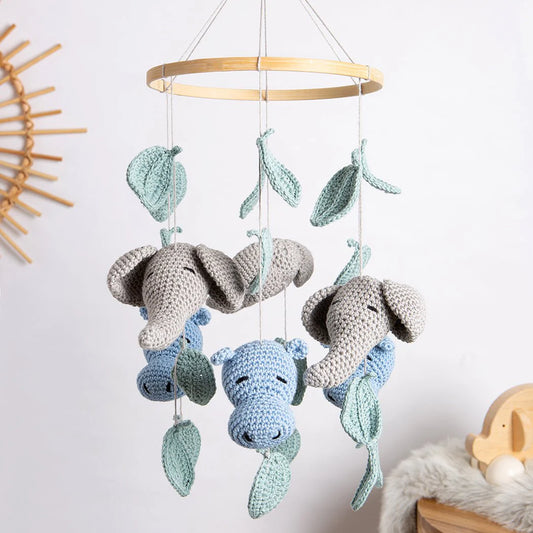 Crochet Hippo & Elephant Baby Mobile TrendyToy