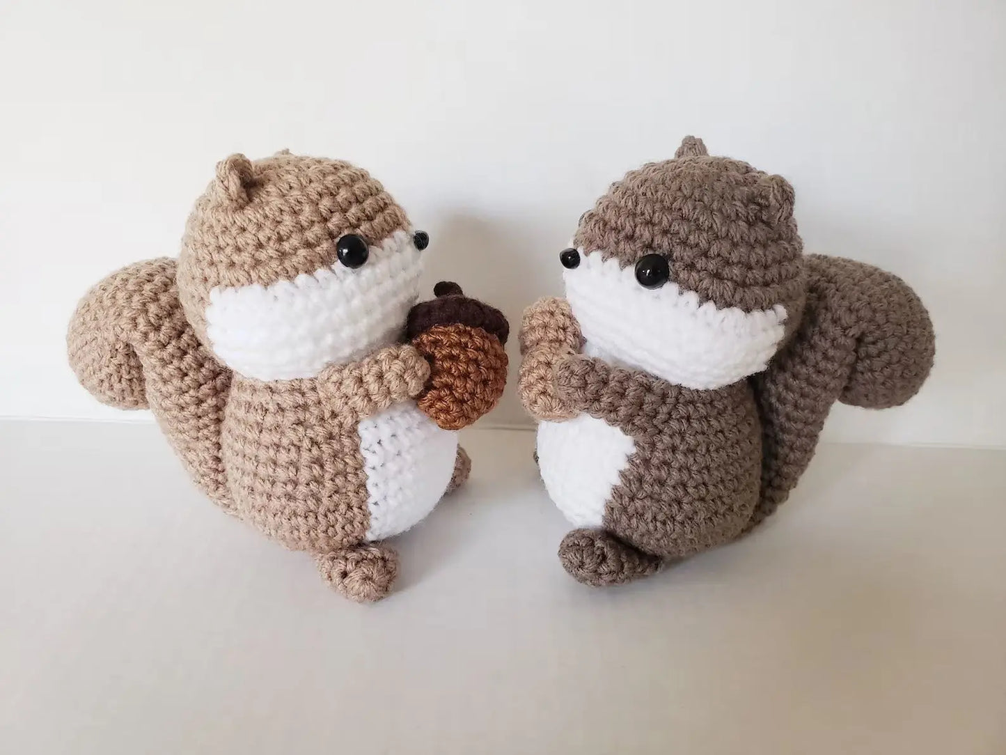 Crochet Squirrel Toys Set - Realistic Design, Soft and Huggable - 2pc - Joy Gift London