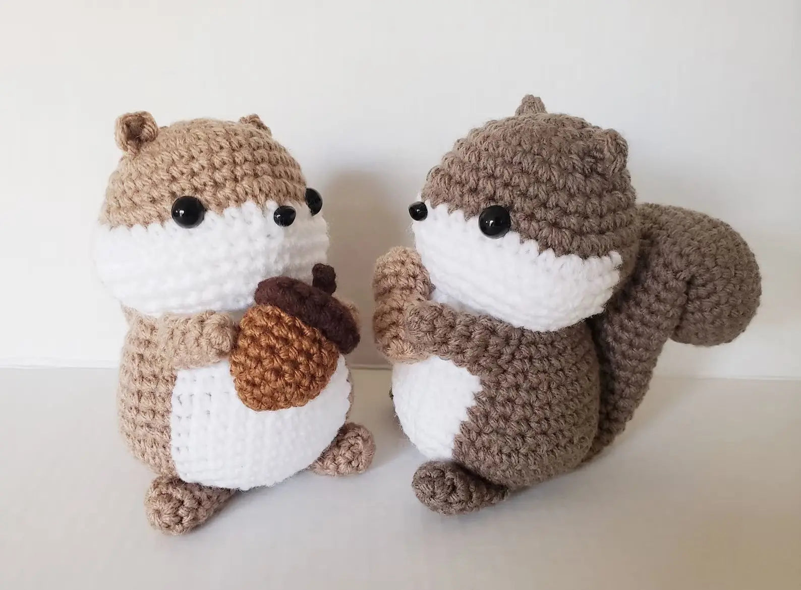 Crochet Squirrel Toys Set - Realistic Design, Soft and Huggable - 2pc - Joy Gift London