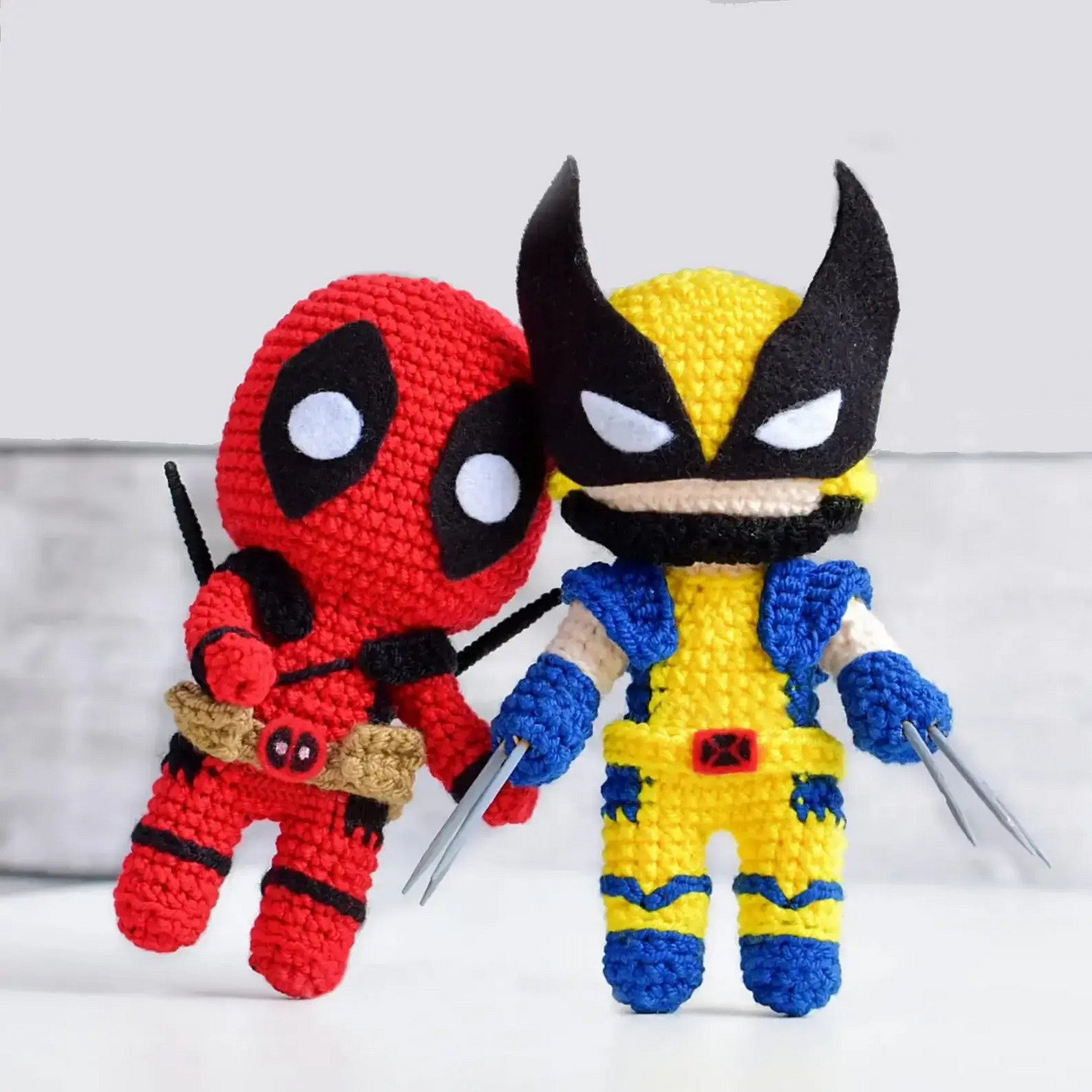 Handmade Crochet Deadpool & Wolverine Toys Joy Gift London