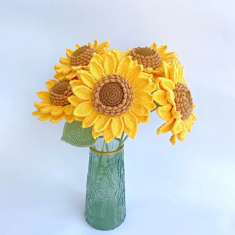 Handmade Crocheted Sunflower Bouquet Joy Gift London