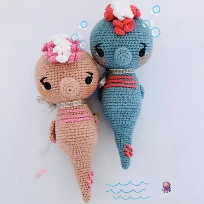 Crochet Cute Bubble Seahorse Friends 2pc TrendyToy