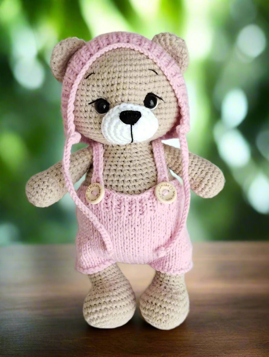 Joy Bear – Customisable Crochet Teddy Bear with Changeable Outfit - Joy Gift London