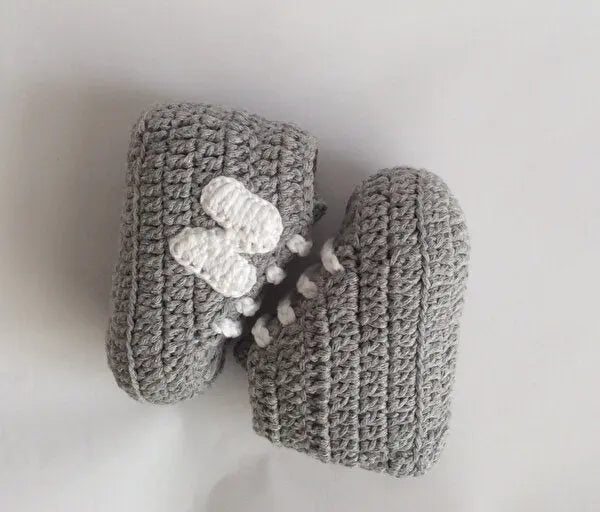 Crochet Baby Sporty Shoes Grey - Joy Gift London