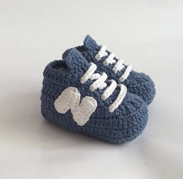 Crochet Baby Sporty Shoes Blue - Joy Gift London