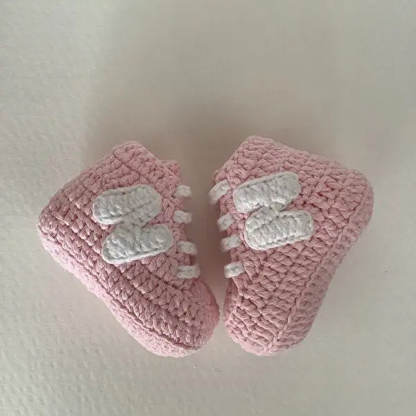 Crochet Baby Sporty Shoes Pink - Joy Gift London