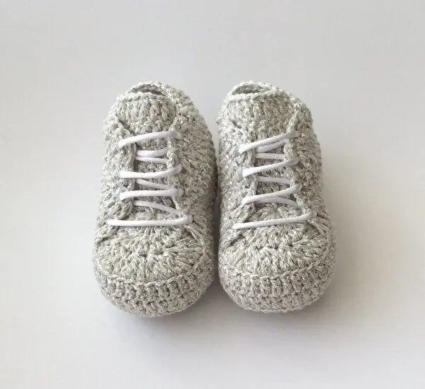 Crochet Baby Shoes Grey - Joy Gift London