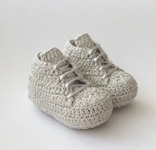 Crochet Baby Shoes Grey - Joy Gift London