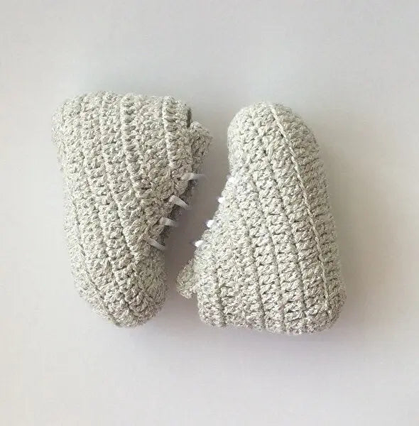 Crochet Baby Shoes Grey - Joy Gift London