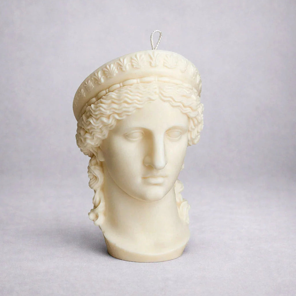 Large Hera Goddess Bust Candle: Sculptural Greek Statue - Hand-Poured Soy Wax Joy Gift London