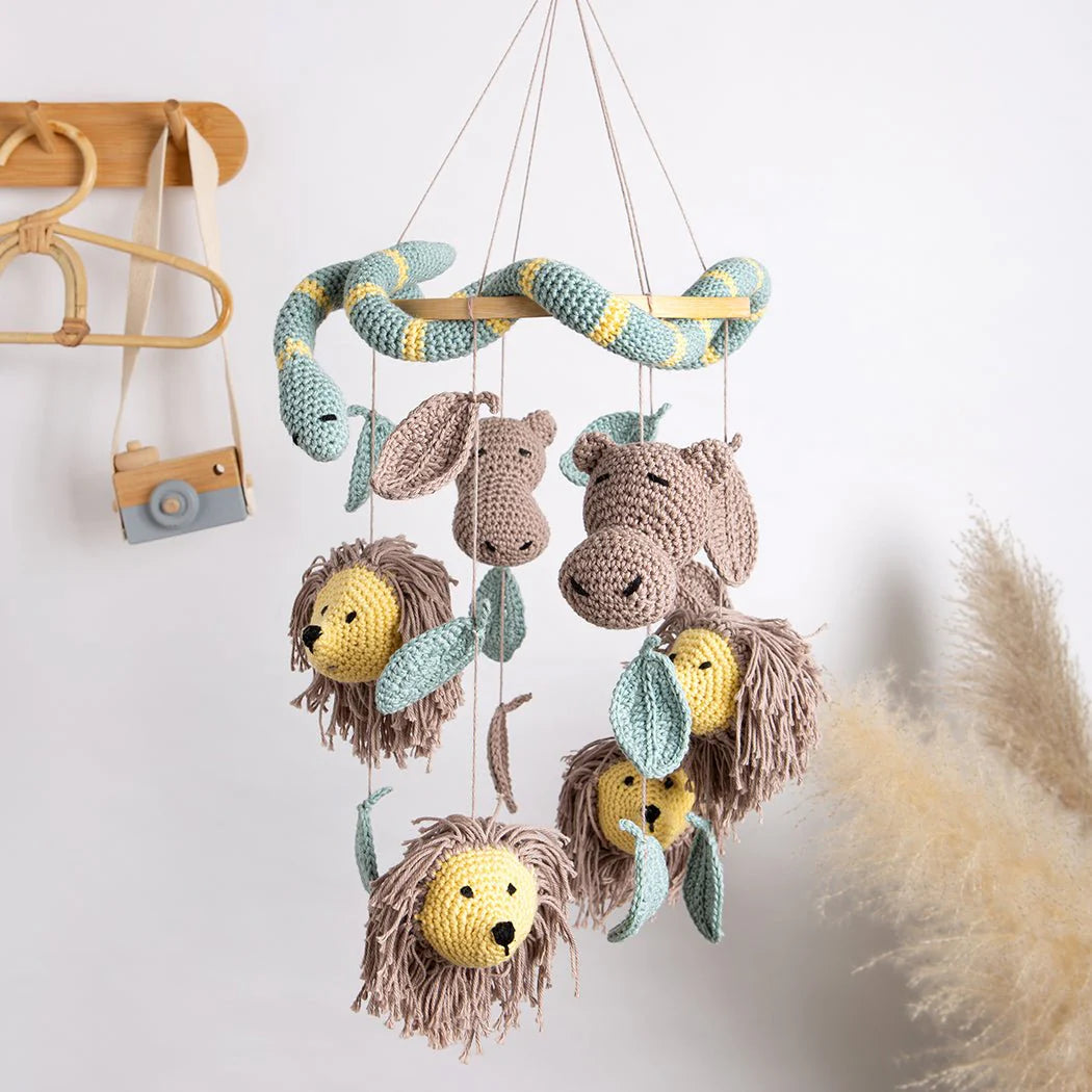 Crochet  Lion & Snake Baby Mobile