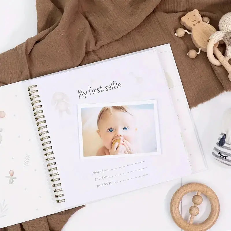 Handmade Baby Memory Book - Gold Foil Cover, handmade item by Joy Gift London