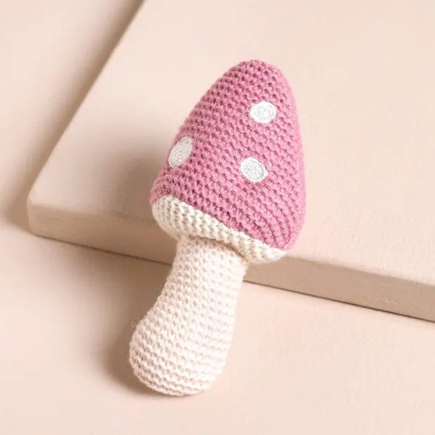 Crochet Mushroom Rattle Toy (4 Style) Joy Gift London