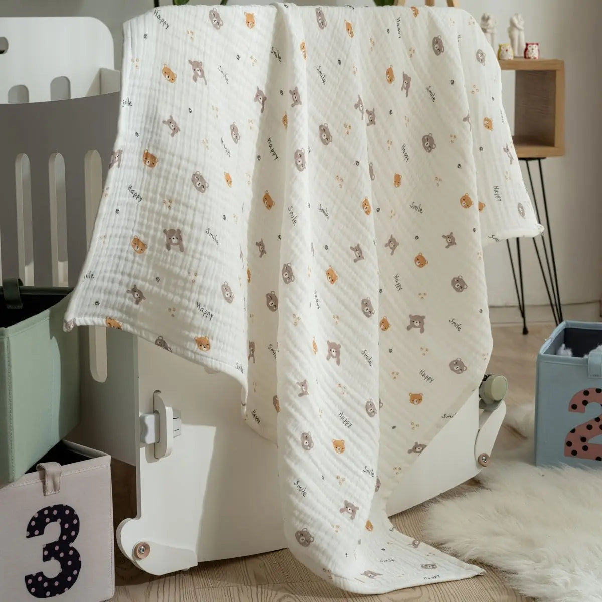 Muslin Baby Blanket, 100% Cotton OEKO-TEX® Certified, 80×80 cm, Gift Boxed  Joy Gift London