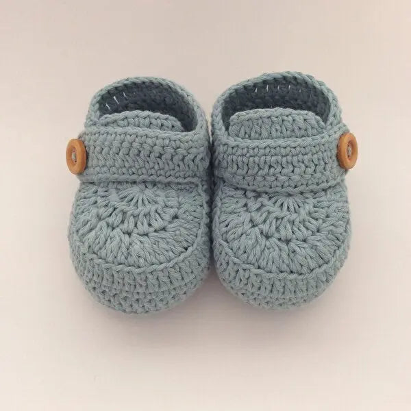 Crochet Baby Shoes Blue - Joy Gift London