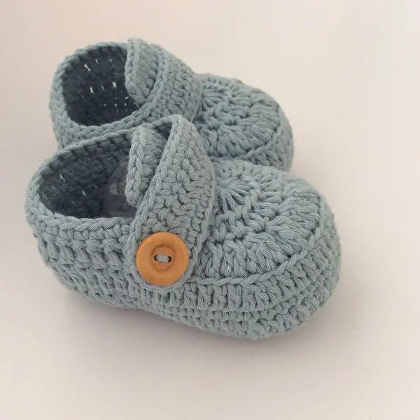 Crochet Baby Shoes Blue - Joy Gift London