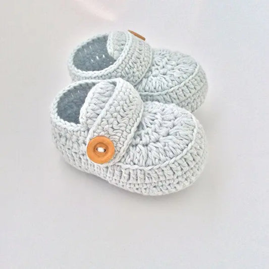 Crochet Baby Shoes Light Blue - Joy Gift London