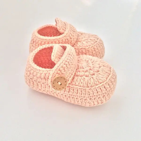 Crochet Baby Shoes Light Pink - Joy Gift London