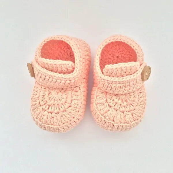 Crochet Baby Shoes Light Pink - Joy Gift London