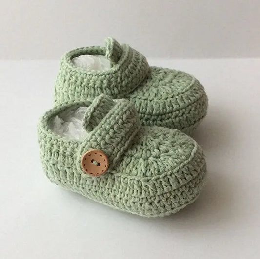 Crochet Baby Shoes Green - Joy Gift London