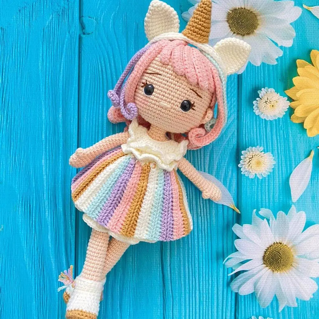 Crochet Unicorn Girl Doll Toy TrendyToy